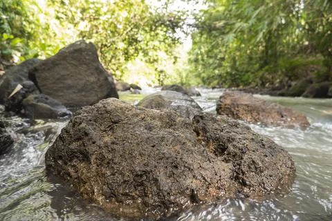 Streams And Rocks Background Suitable For Product Display Templates. Stock Photos