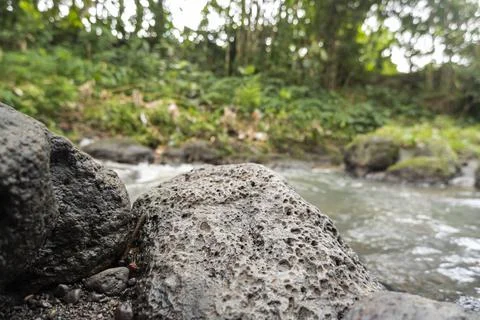 Streams And Rocks Background Suitable For Product Display Templates. Stock Photos