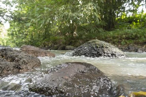 Streams And Rocks Background Suitable For Product Display Templates. Stock Photos