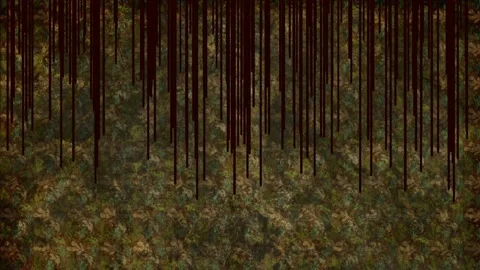 Streams of blood flow down the old wallpaper 4K animation background Stock Footage 181623261