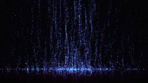 Streams of blue particles move upward against a dark background. Vídeos de archivo 303468342