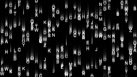 Streams of letters - matrix effect Stock Footage 102619978