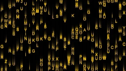 Streams of letters - matrix effect Stock Footage 102620352