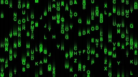 Streams of letters - matrix effect Stock Footage 102620655