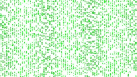 Streams of letters - matrix effect Stock Footage 102620725