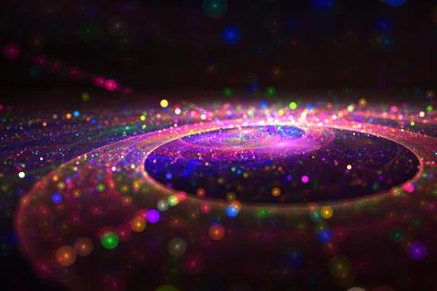 Streams of light abstract fractal pattern Stock Illustration