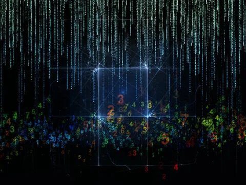 Streams of Numbers Stock Illustration