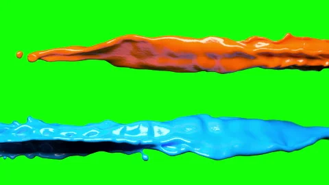 Streams of Orange and Blue paint Stock Footage 195105352