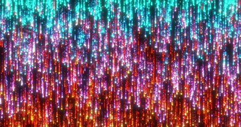 Streams of sinking sparkling colored particles Stock Footage 305937037