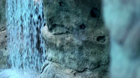 Streams water flowing from waterfall cascade Stock Footage 76553464