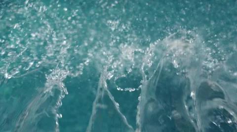Streams of water pouring into the pool Stock Footage 68934966