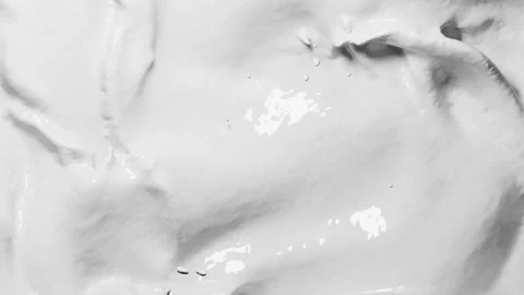 Streams of white liquid or milk flow and fill the volume. Stock Footage 278864135