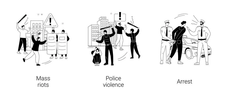 Street action abstract concept vector illustrations. Stock Illustration