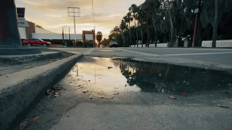 Street and puddle Stock Footage 149636215