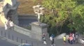 Street and sidewalk in Budapest, Hungary HD Footage