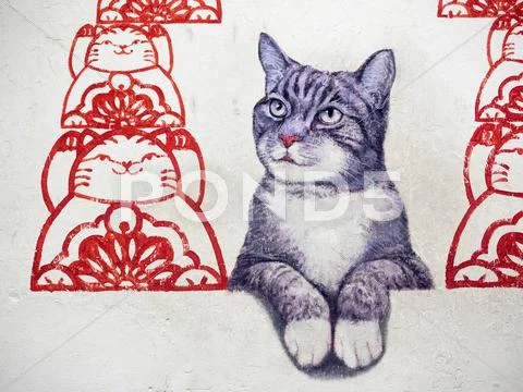 Street Art Mural in George Town, Penang, Malaysia Stock Photos