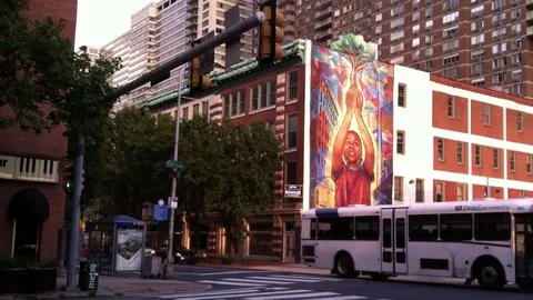 Street  art in Phildelphia Stock Footage 84072854