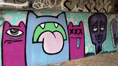 Street Art underneath Bridge Stock Footage 211547185