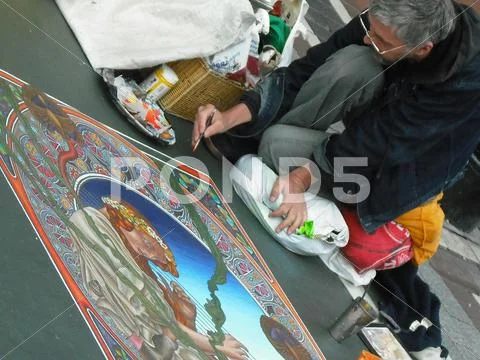 Street Artist - Street Painter Stock Photos