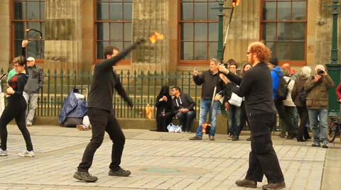Street artists with fire Vidéo 39489416