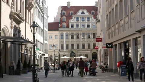 Street in Augsburg Stock Footage 70658497