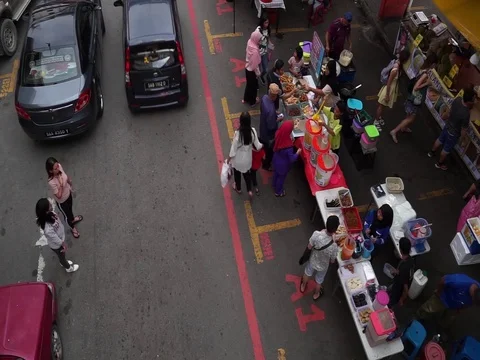 Street bazaar Malaysia Stock Footage 121862883