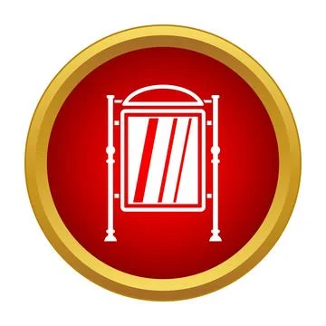 Street billboard advertising display icon in red circle 스톡 일러스트