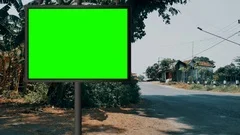 Empty Billboard with Chroma Key Green Screen, on Blue Sky with C Stock  Photo - Image of concept, communication: 110516154