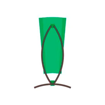 Street bin green vector side view icon. Disposal ecology junk refuse concept. Stock Illustration