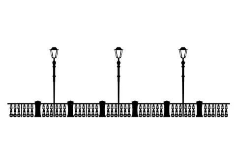 Street black promenade example for design. Architectural solution template Stock Illustration