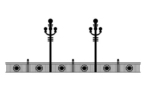 Street black promenade example for design. Architectural solution template イラスト素材