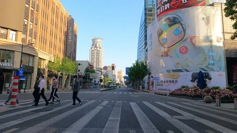 Street built environment in Shanghai is under lockdown Stock Footage 194615685