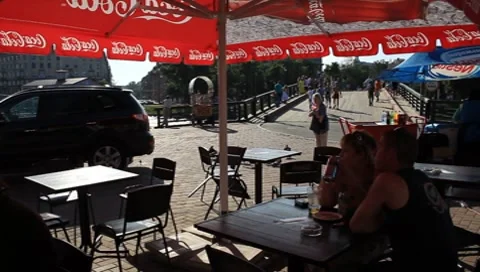 Street cafe Stock Footage 7894851