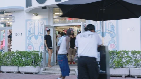 Street cafe in Miami Stock Footage 101051932