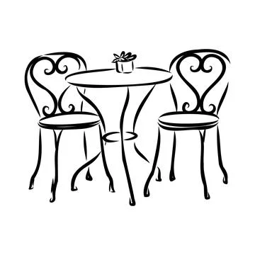 Street cafe in old town vector illustration Stock Illustration