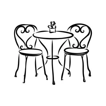 Street cafe in old town vector illustration Stock Illustration