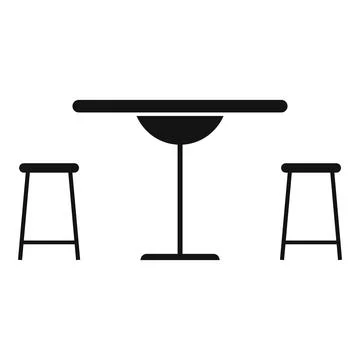 Street cafe table icon, simple style Illustrazione stock