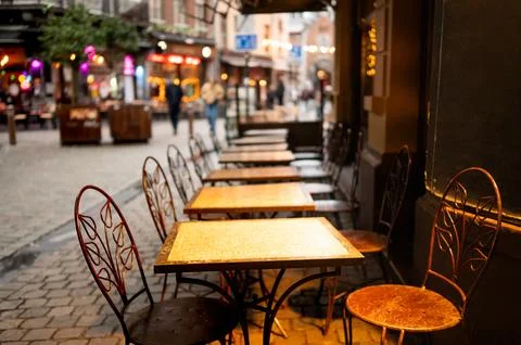 Street Cafe Table Stock Photos