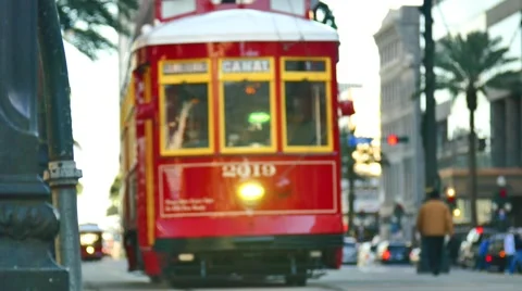 A Street Car in New Orleans Stock Footage 46673053