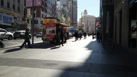 STREET IN CENTRAL MADRID Stock Footage 107165845