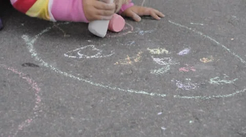 Street chalk Stock Footage 22558333