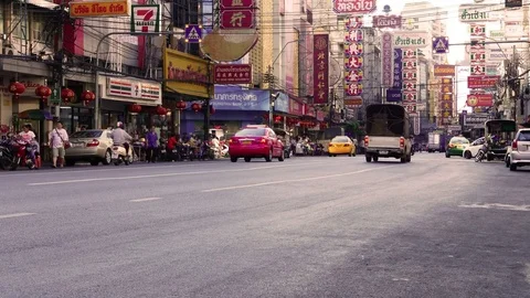 A Street in chinatown Stock Footage 70659396