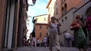 Street In The City Center Of Lucca (Tuscany) That Leads To Piazza San Michele Stock Footage