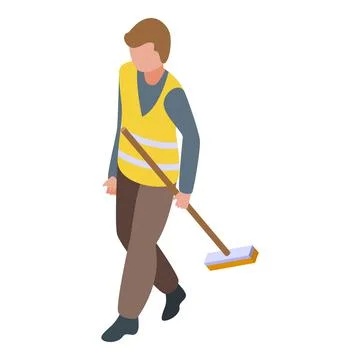 Street cleaner icon isometric vector. House service Stock Illustration