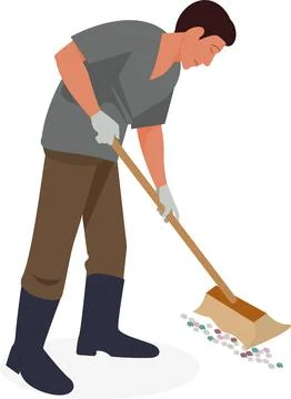 Street cleaner worker Stock Illustration