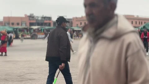 Street Cleaner Working at Jemaa el Fnaa Square in Marrakech Morocco Stock Footage 340407497