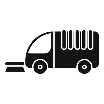 Street cleaning machine using rotating brushes for scrubbing sidewalk Stock Illustration