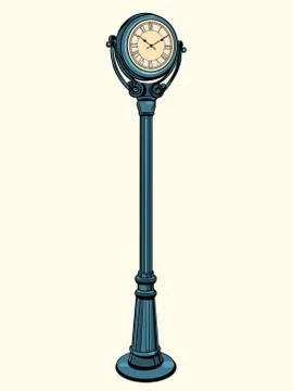 Street clock with arrows on the dial Stock Illustration