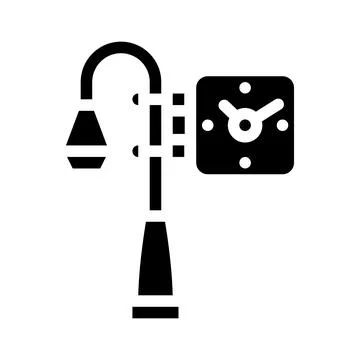 Street clock glyph icon vector illustration Stock Illustration