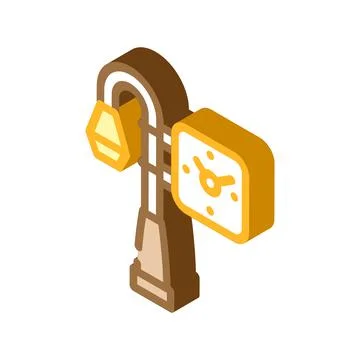 Street clock isometric icon vector illustration Stockillustratie